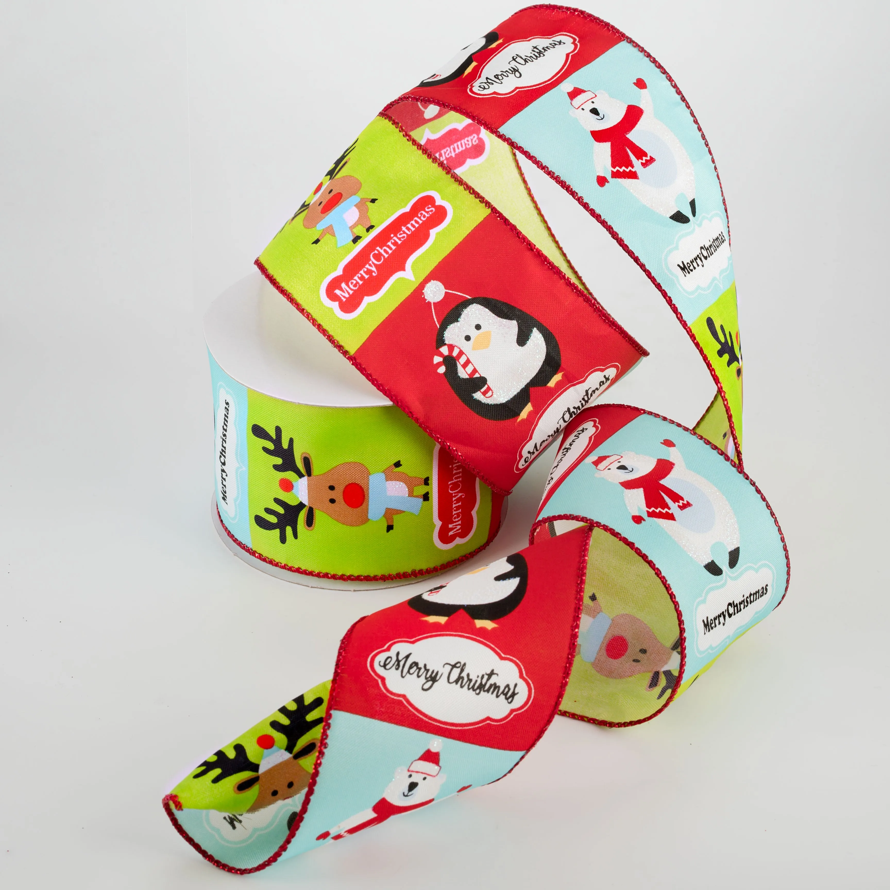 2.5" Whimsical Christmas Animals Ribbon (10 Yards)