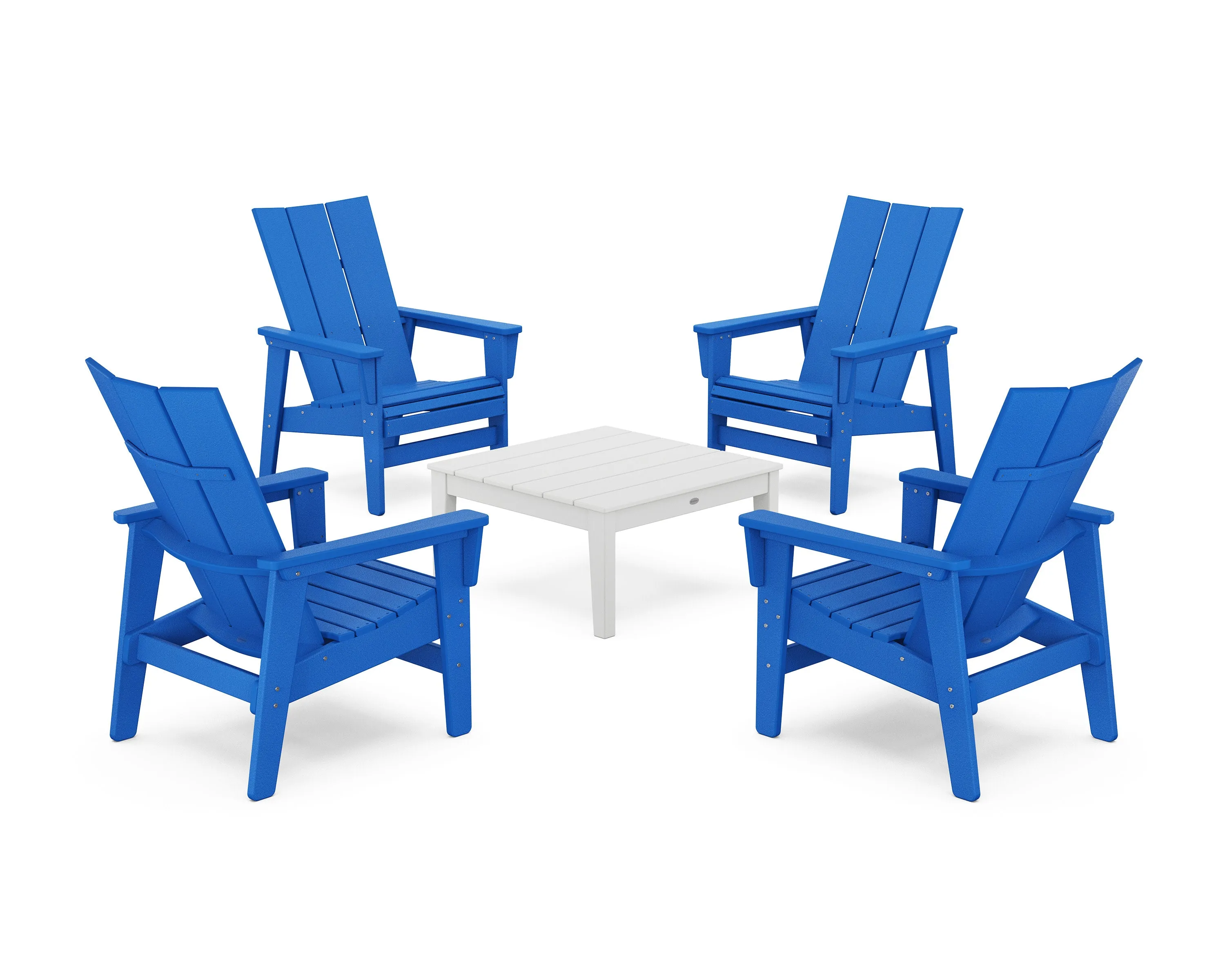 5-Piece Modern Grand Upright Adirondack Chair Conversation Group