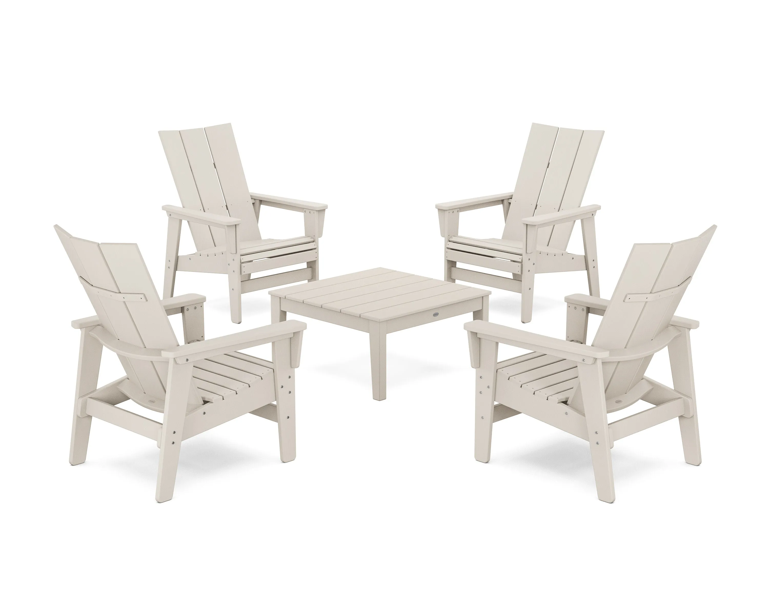 5-Piece Modern Grand Upright Adirondack Chair Conversation Group