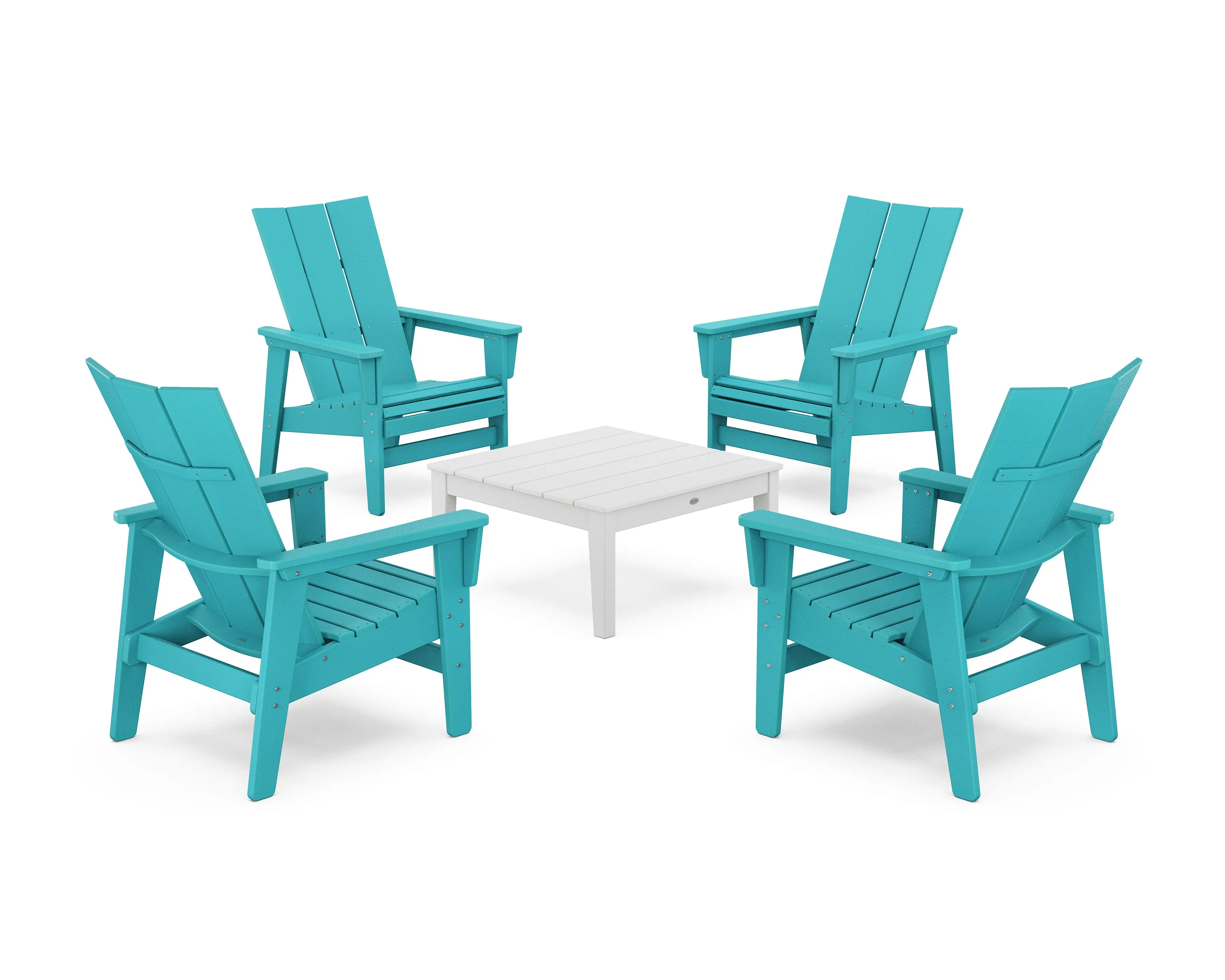 5-Piece Modern Grand Upright Adirondack Chair Conversation Group