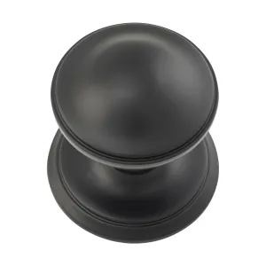 9679 Centre Door Knob Round Matte Black P86mm Backplate 85mm