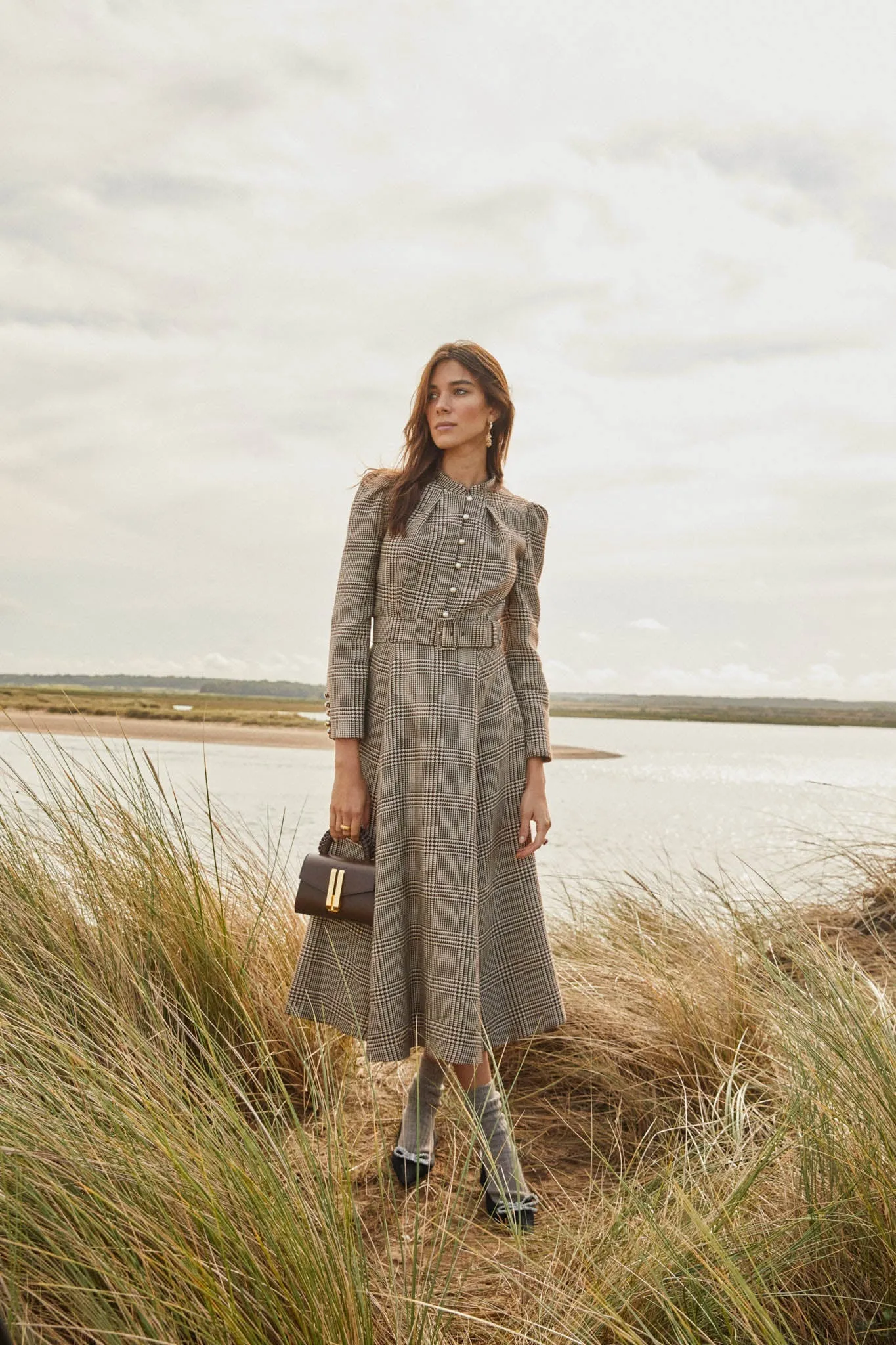 Ahana houndstooth dress