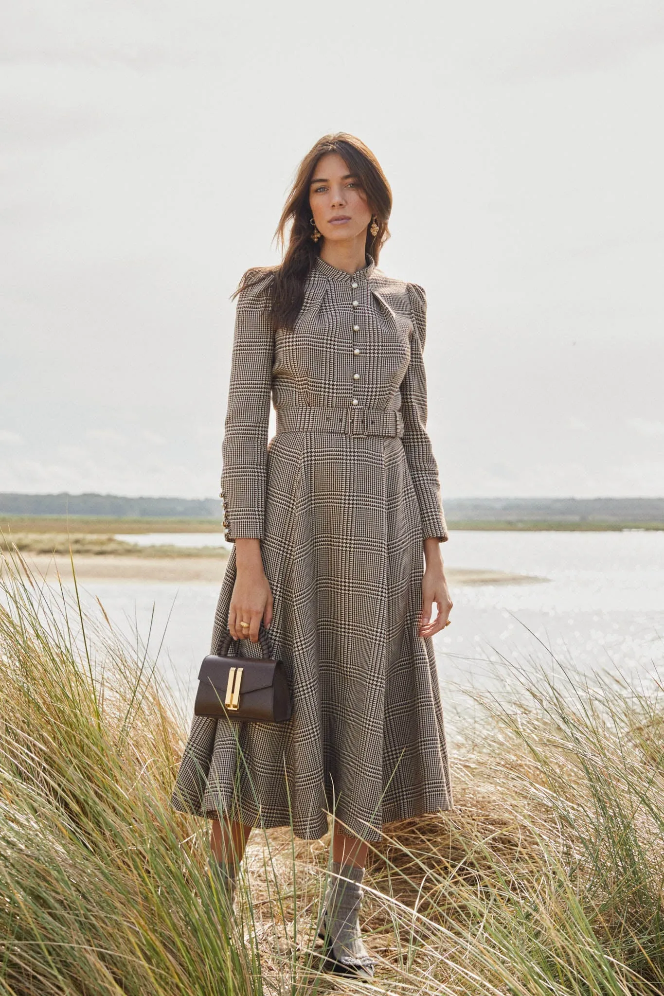 Ahana houndstooth dress