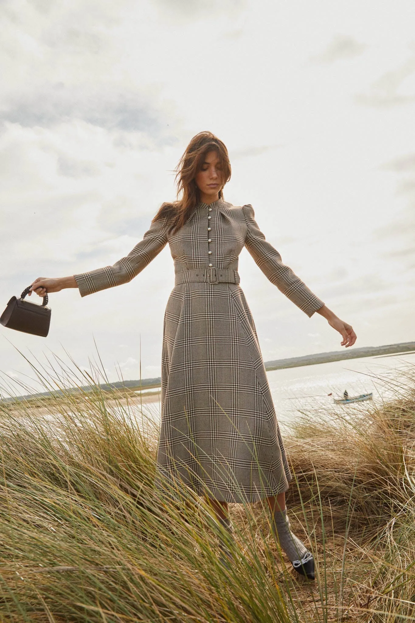 Ahana houndstooth dress
