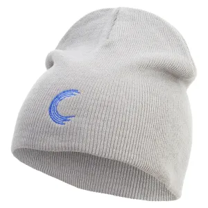 Alphabet C Embroidered 8 inch Acrylic Short Beanie