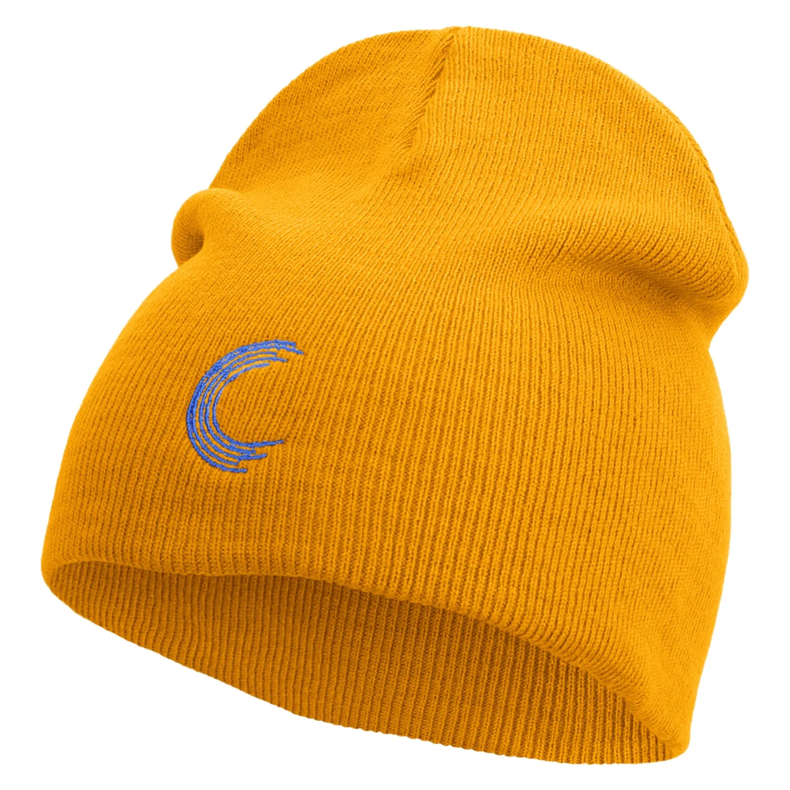 Alphabet C Embroidered 8 inch Acrylic Short Beanie