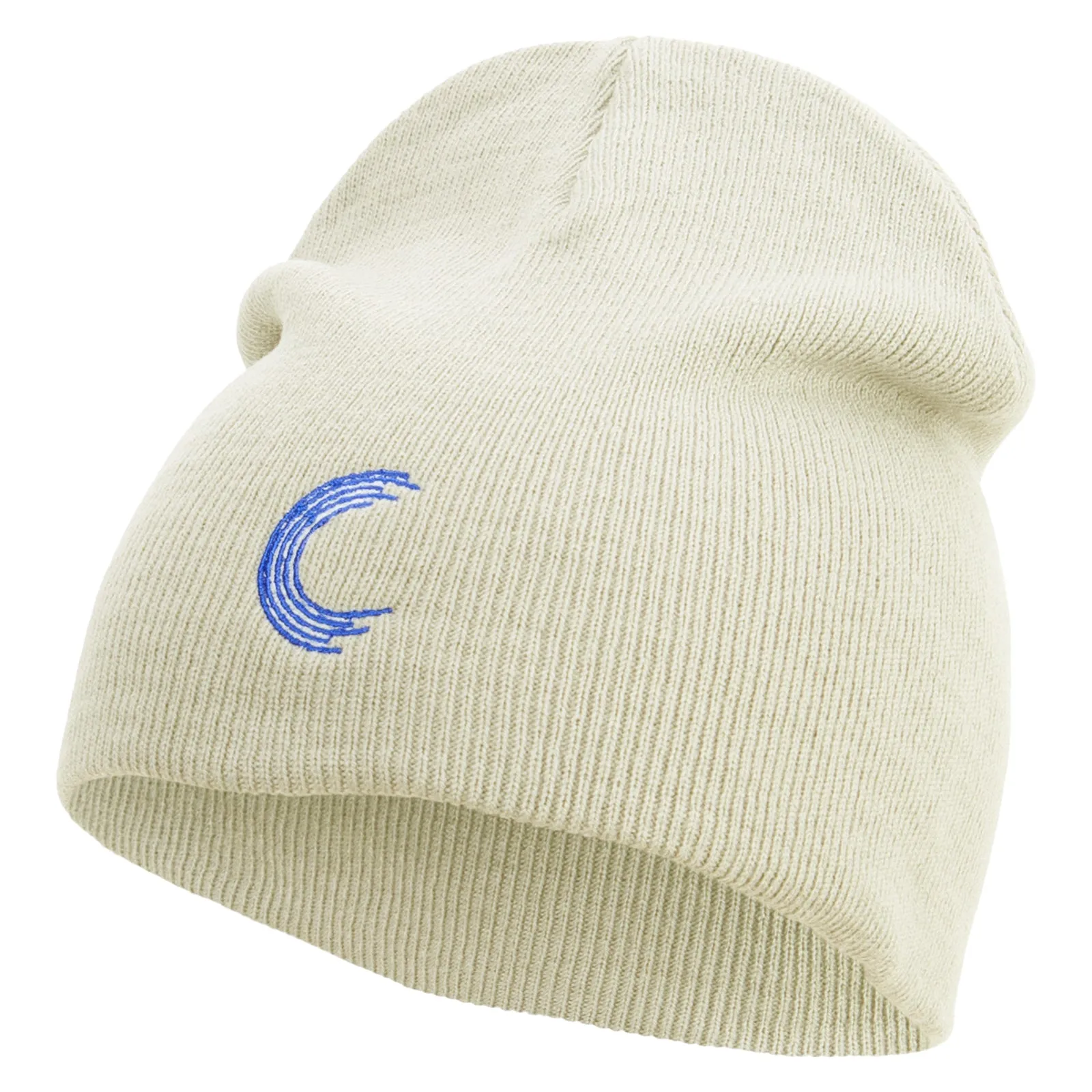 Alphabet C Embroidered 8 inch Acrylic Short Beanie