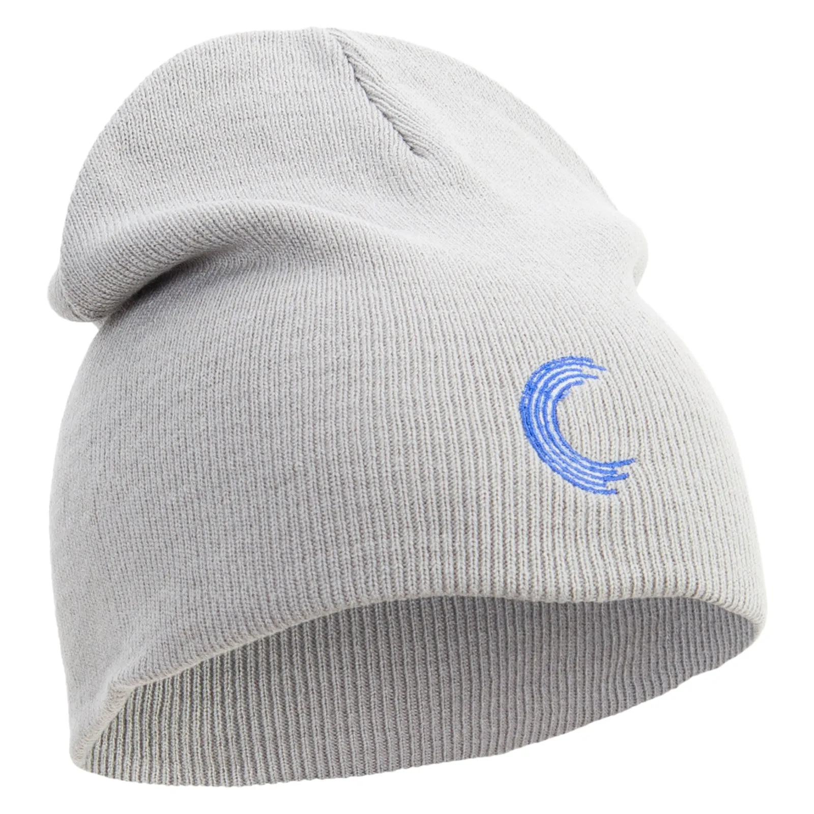 Alphabet C Embroidered 8 inch Acrylic Short Beanie