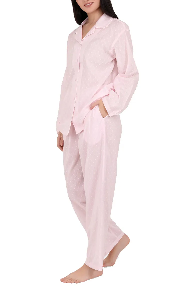 Arabella Carissa 100% Cotton Pyjama with Long Sleeve in Pink Hailspot MD-751P1