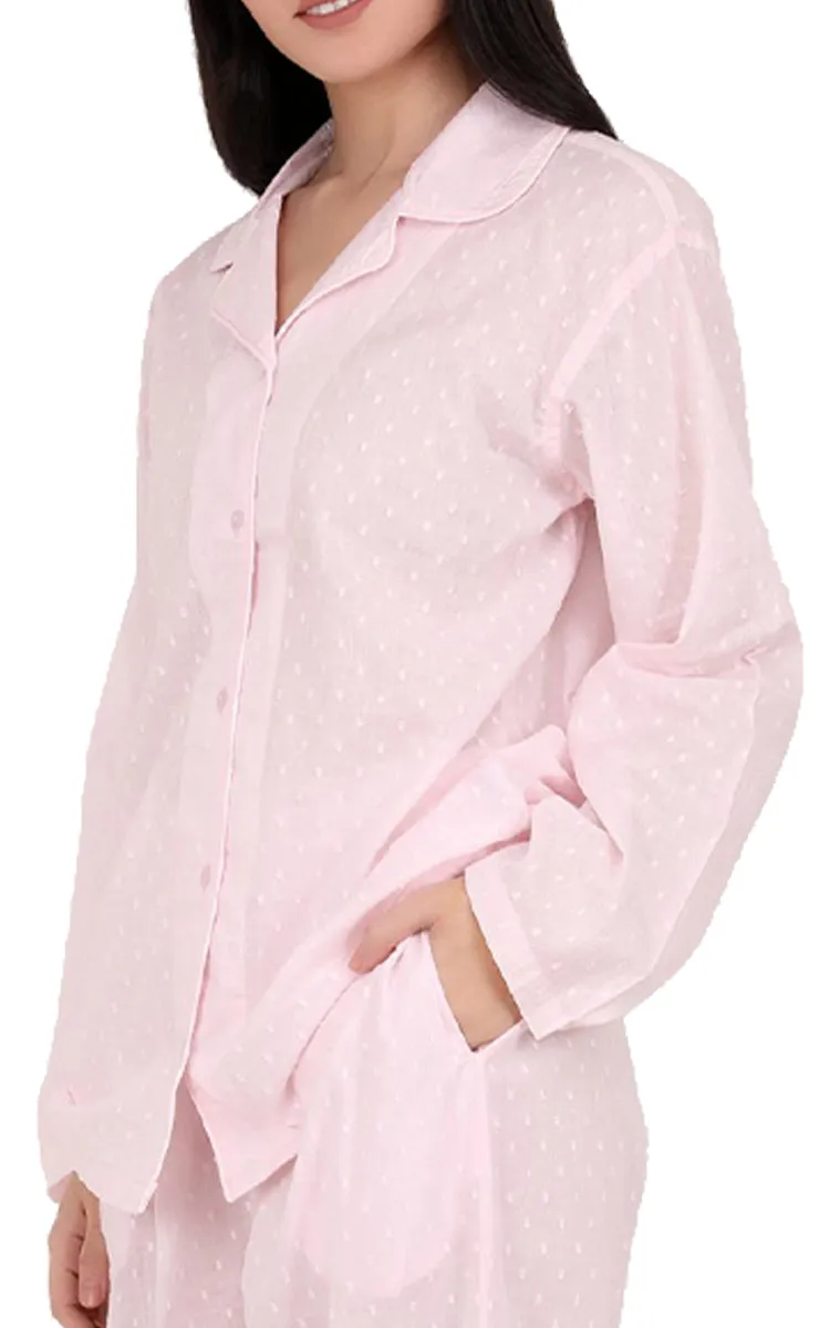 Arabella Carissa 100% Cotton Pyjama with Long Sleeve in Pink Hailspot MD-751P1