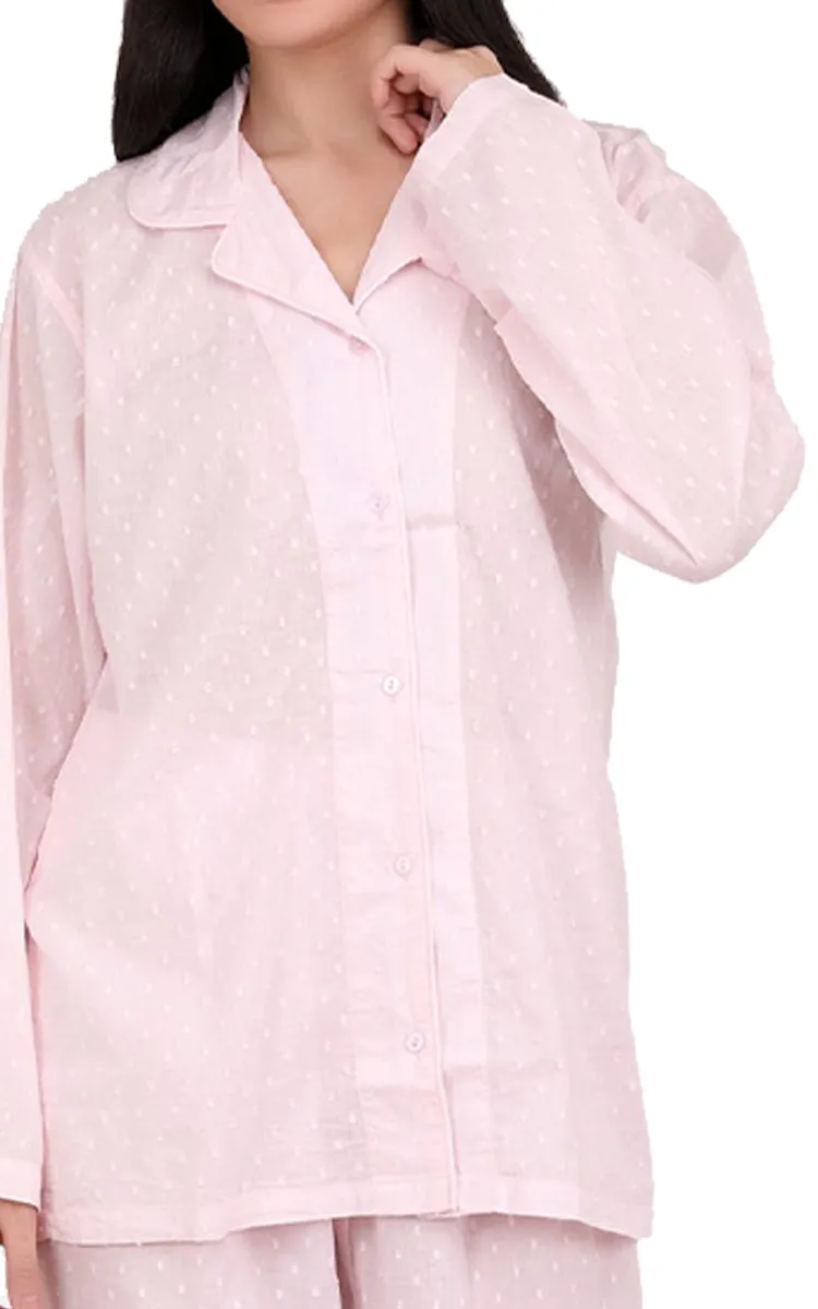 Arabella Carissa 100% Cotton Pyjama with Long Sleeve in Pink Hailspot MD-751P1