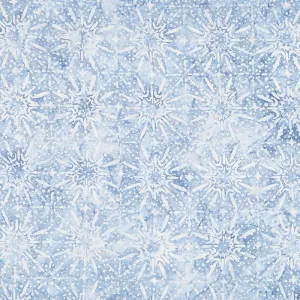 Artisan Batiks Magical Winter - Snowflakes Dusty Blue Metallic Yardage