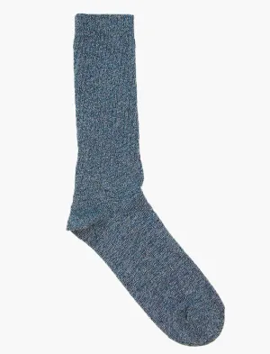 Blue Thick Melange Organic Cotton Socks