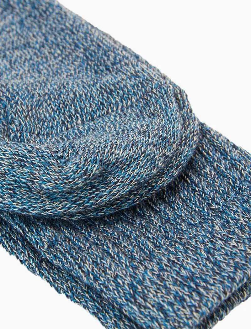 Blue Thick Melange Organic Cotton Socks