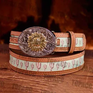 Cactus Belt with two-tone buckle
