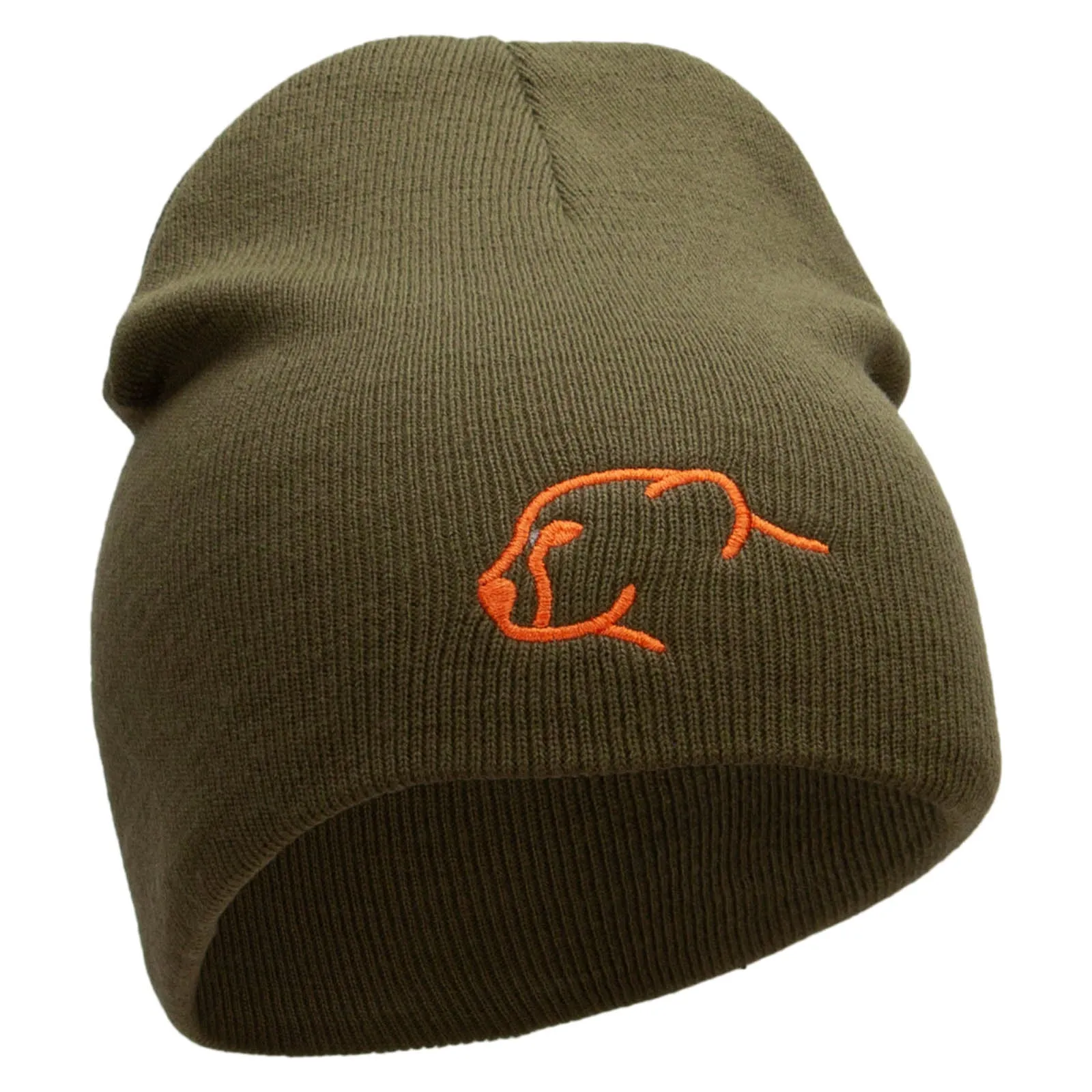 Cheetah Face Embroidered 8 inch Acrylic Short Blank Beanie