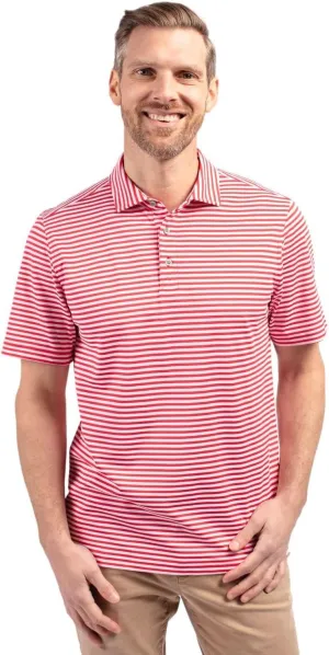 Cutter & Buck Short Sleeve Virtue Eco Pique Stripe Recycled Mens Big and Tall Polo