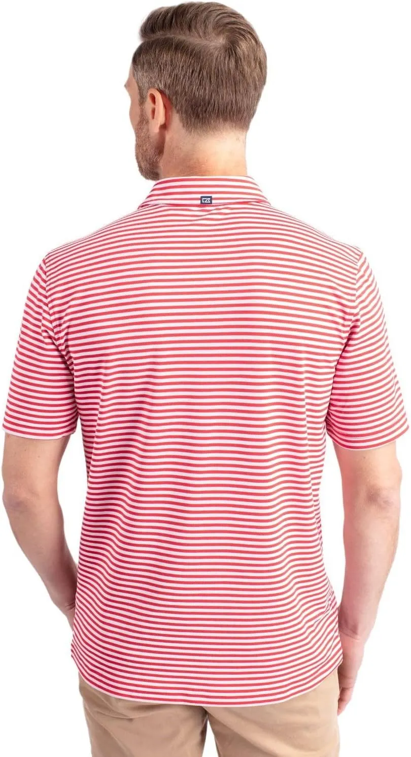 Cutter & Buck Short Sleeve Virtue Eco Pique Stripe Recycled Mens Big and Tall Polo