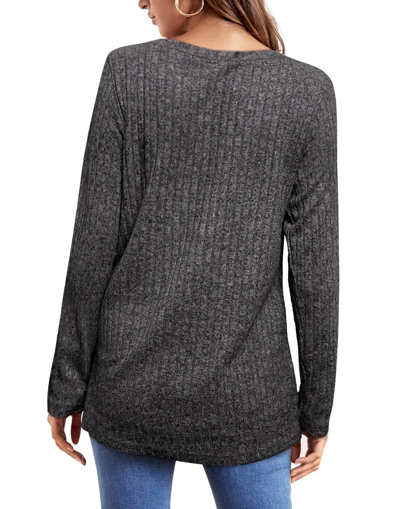 Fantaslook Long Sleeve Shirts for Women Crew Neck Casual Tunic Tops Lightweight Pullover