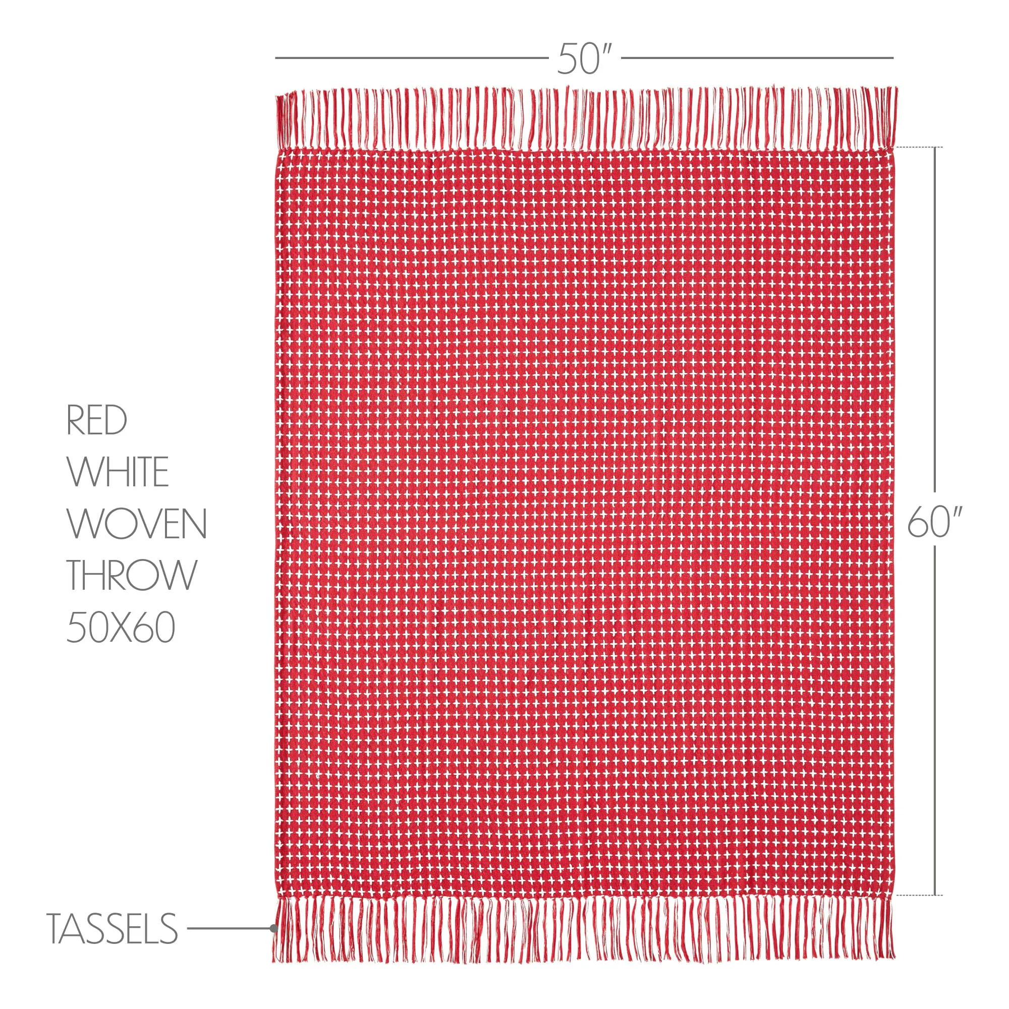 Gallen Red White Woven Throw 50"x60" VHC Brands