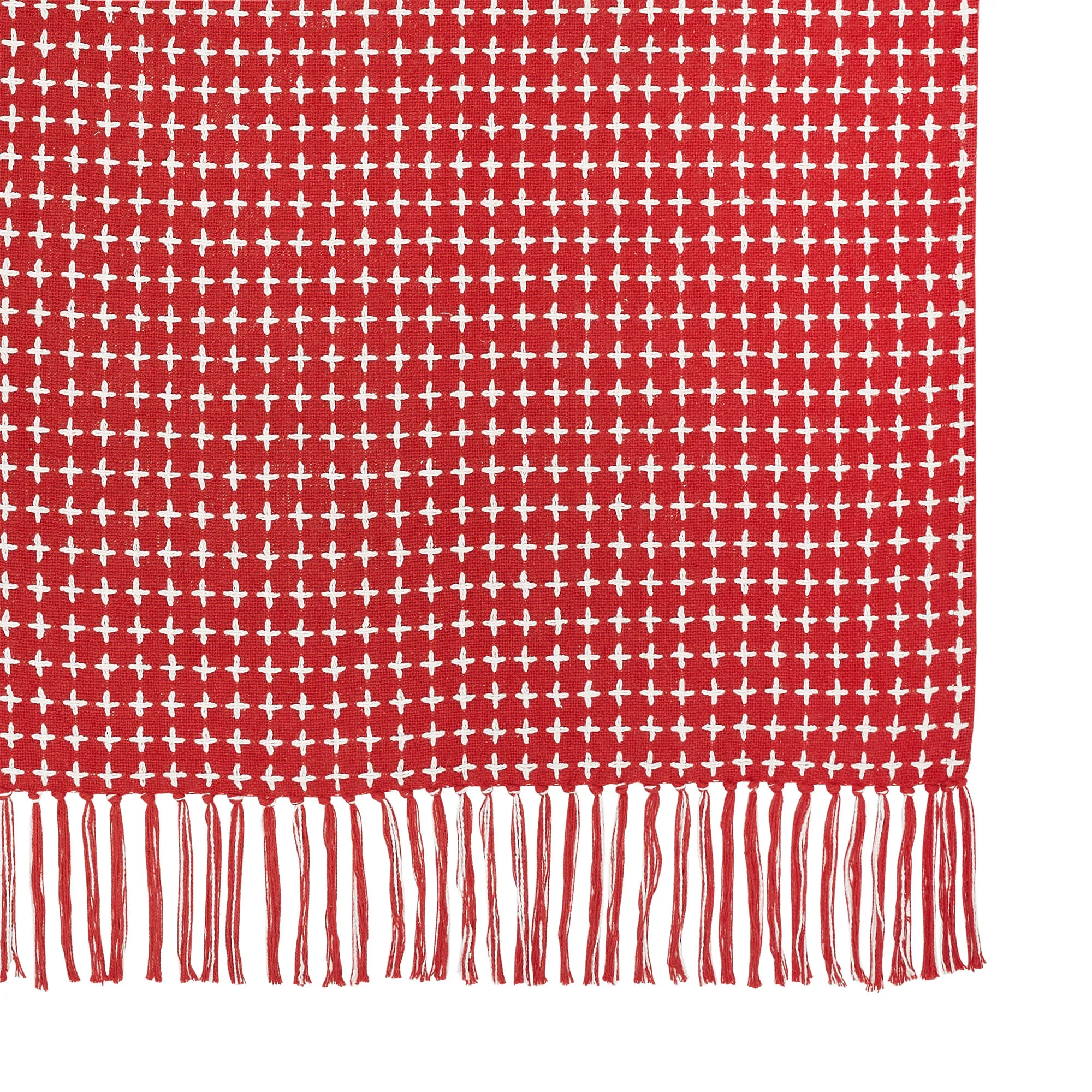 Gallen Red White Woven Throw 50"x60" VHC Brands