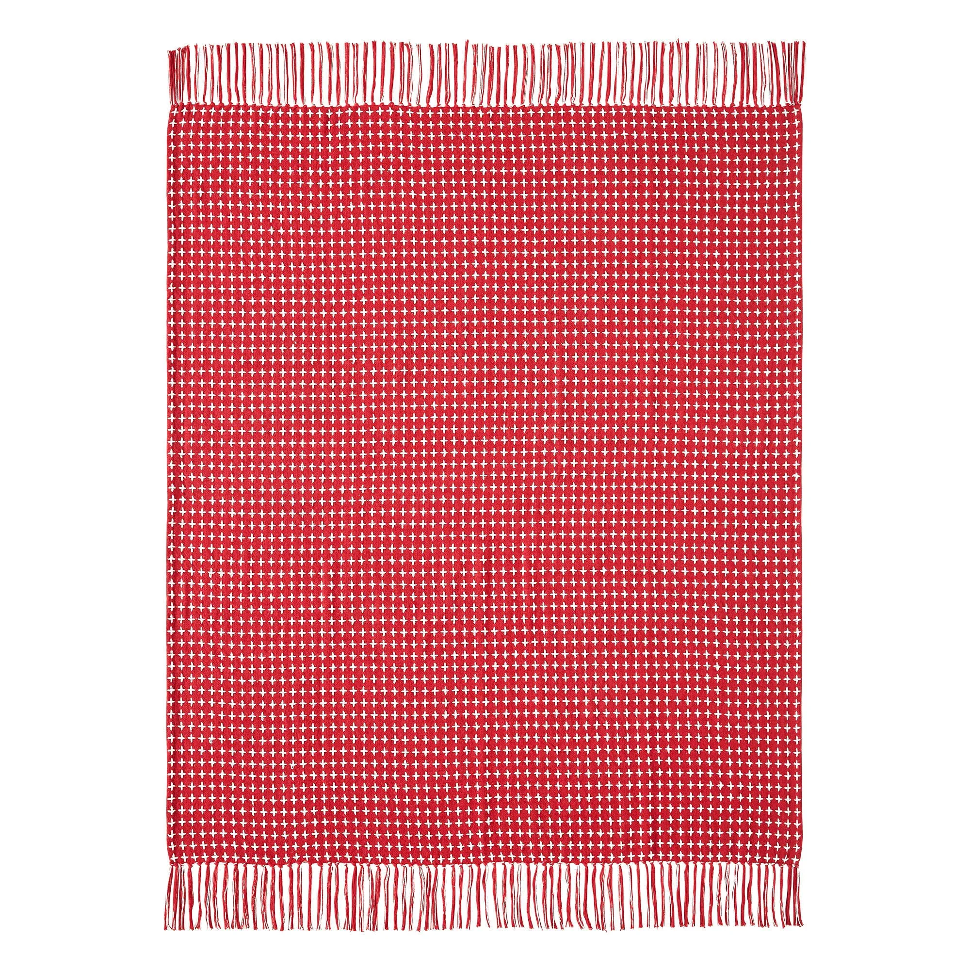 Gallen Red White Woven Throw 50"x60" VHC Brands
