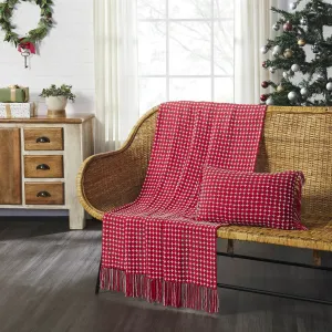 Gallen Red White Woven Throw 50"x60" VHC Brands