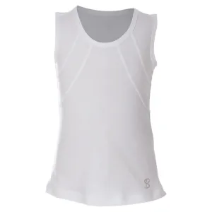 Girls` UV Colors Tennis Tank White
