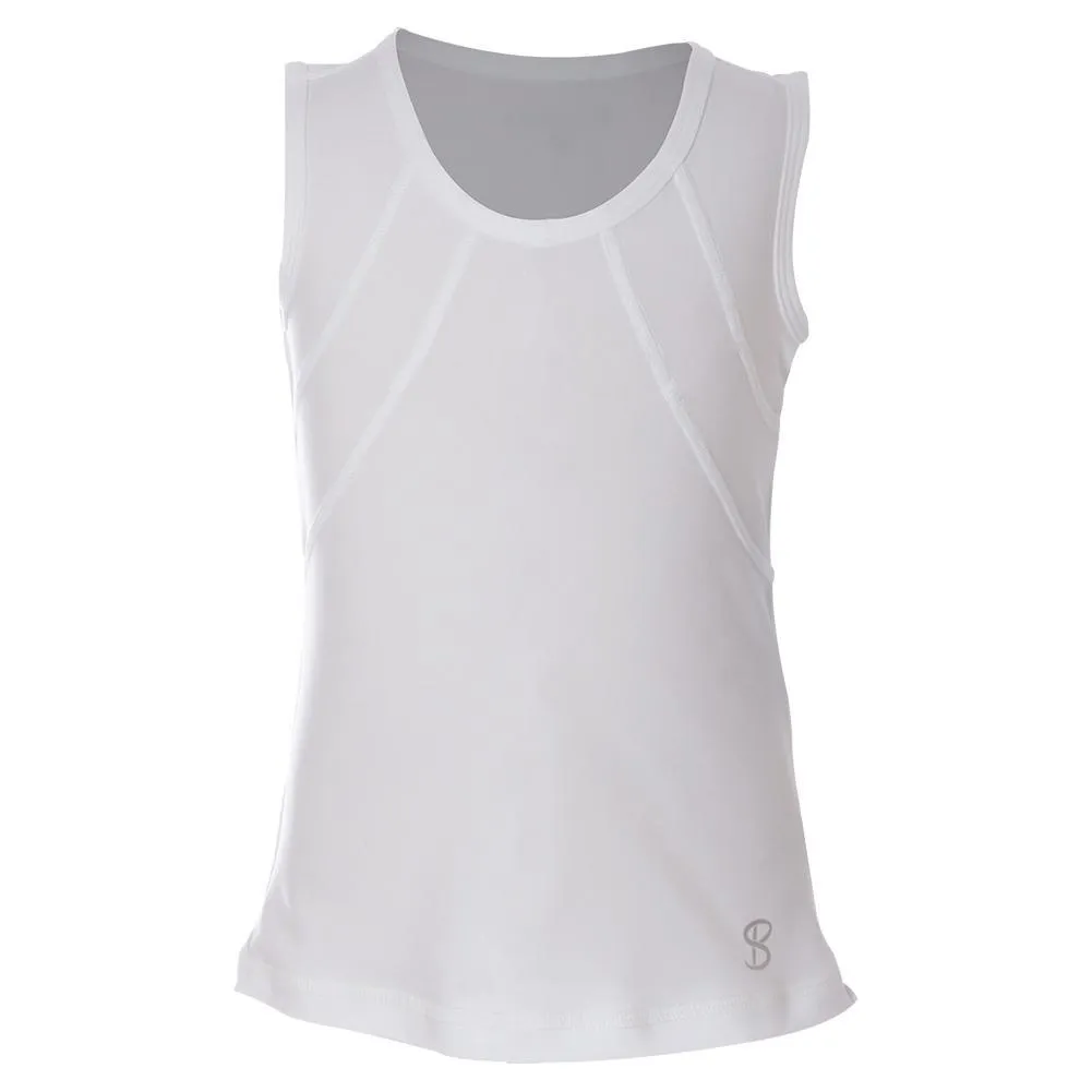 Girls` UV Colors Tennis Tank White