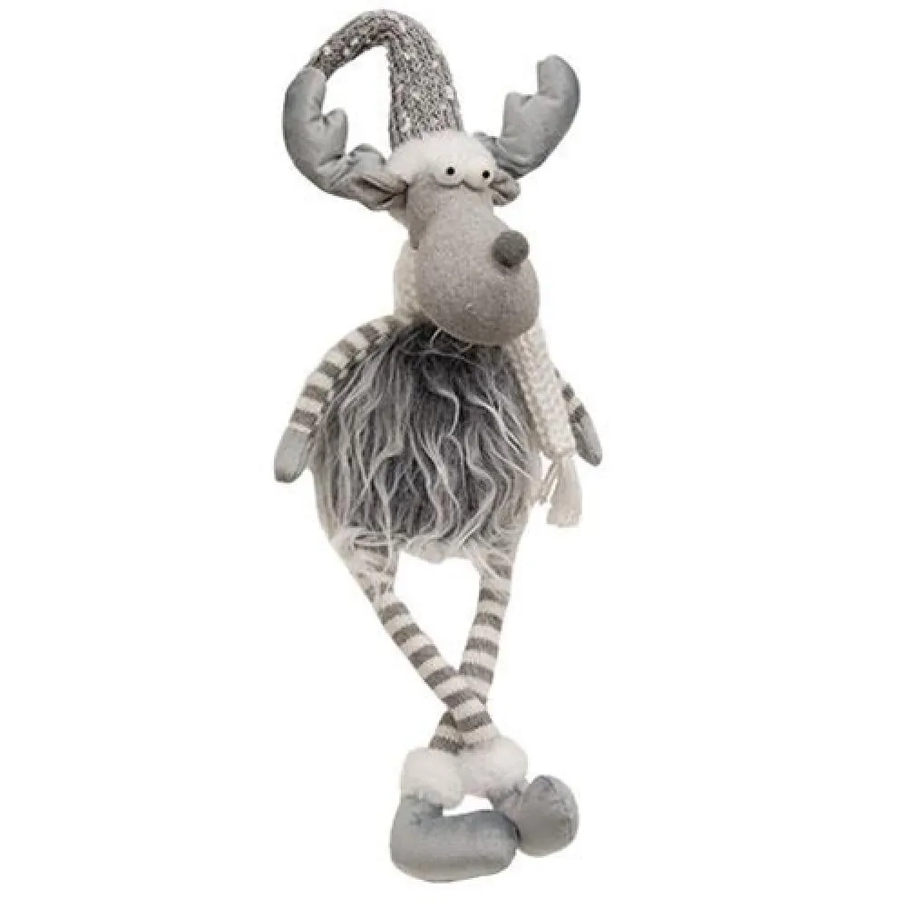 *Gray Winter Fuzzy Dangle Leg Reindeer