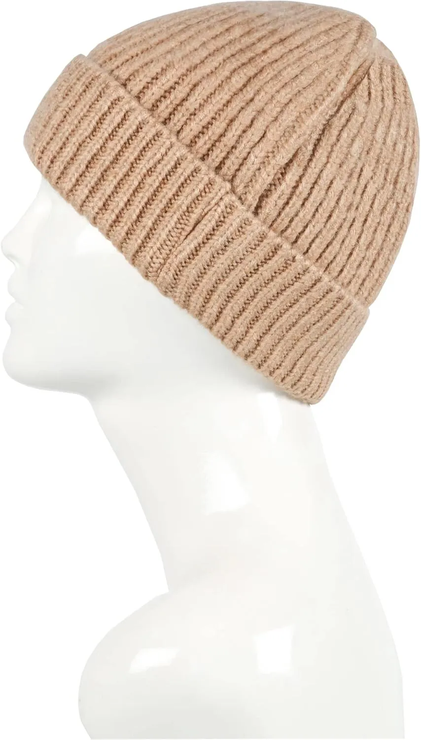 Lilax Rib Knit Women and Men's Beanie, Soft and Warm Cuff Winter Beanie Hat