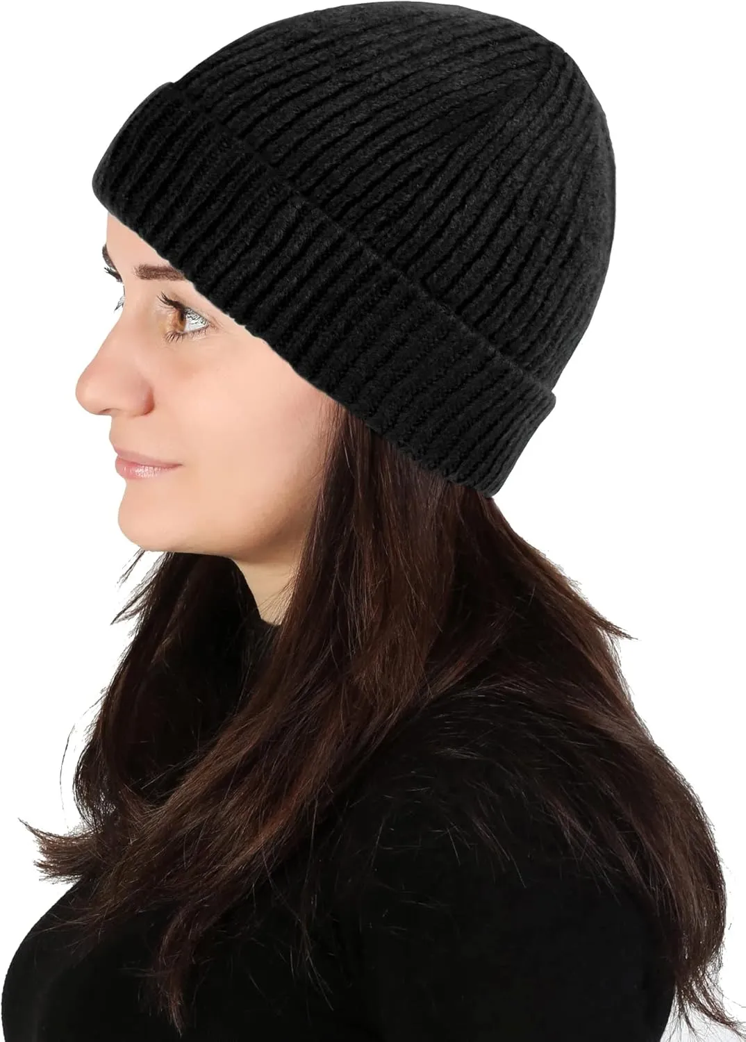 Lilax Rib Knit Women and Men's Beanie, Soft and Warm Cuff Winter Beanie Hat