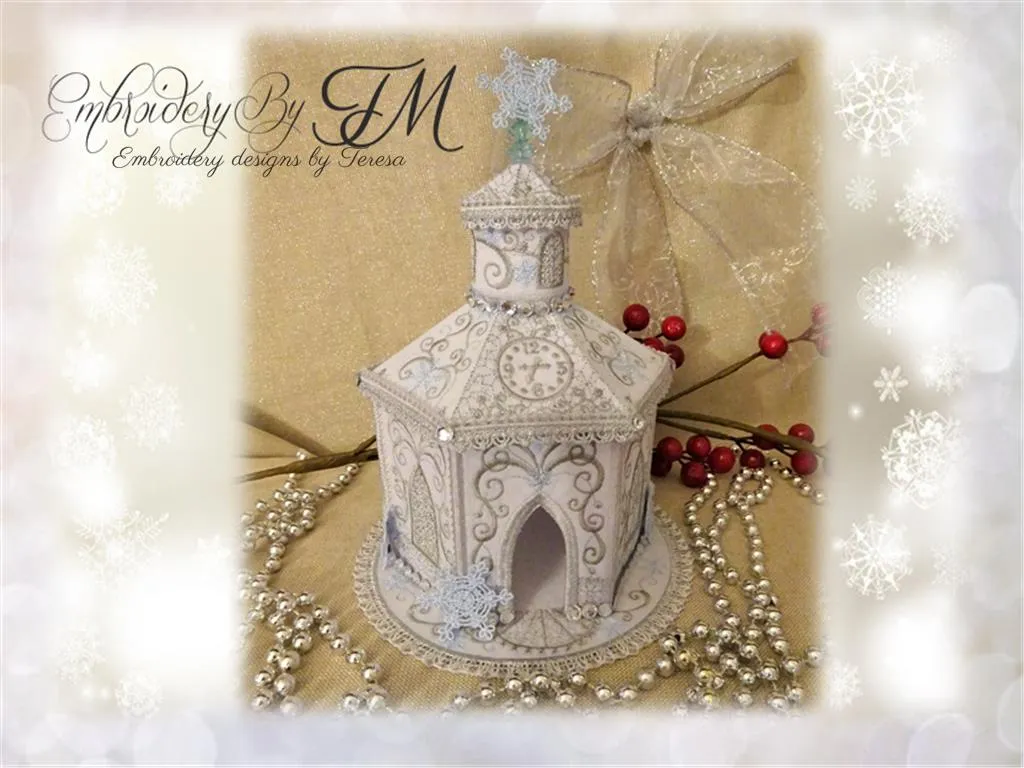 Magical winter chapel / two sizes /a combination of felt and lace