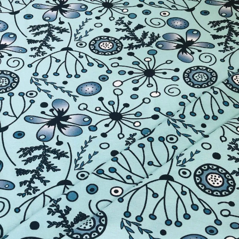 Organic Cotton Jersey - Blossom - Light Blue