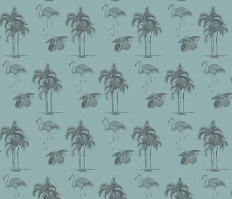 Palm Beach Chic Wallpaper - Blue White