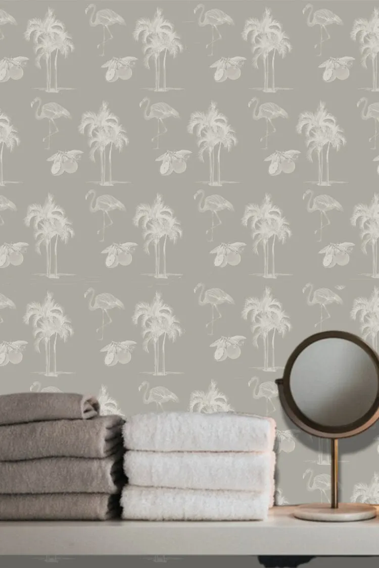 Palm Beach Chic Wallpaper - Blue White