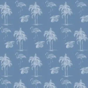 Palm Beach Chic Wallpaper - Blue White