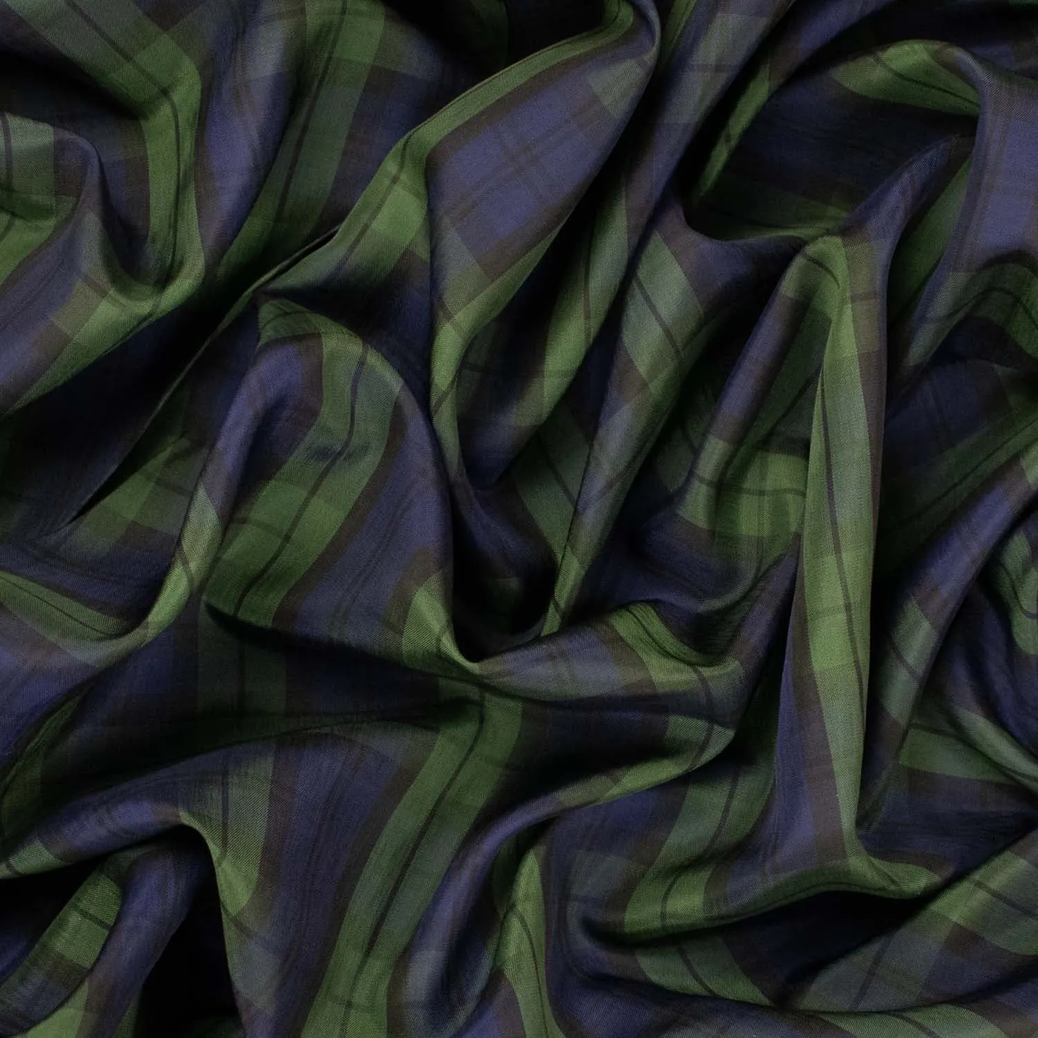 Printed Lining Design-14 Green & Navy Checks