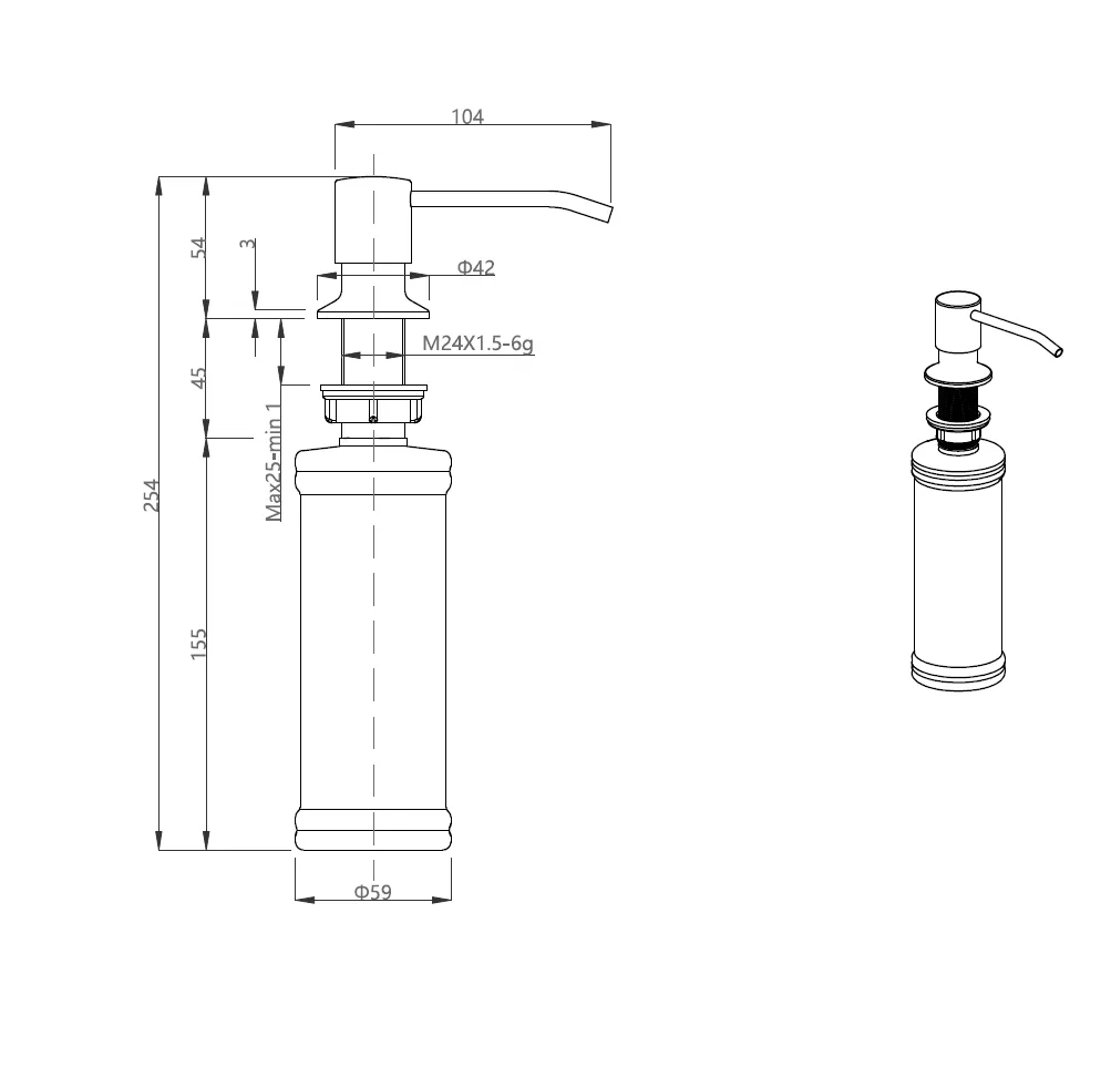 Quadron Keira Steel liquid dispenser