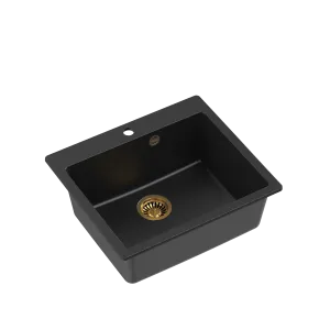 Quadron Morgan 110 Pure Black topmount sink, Mix and Match