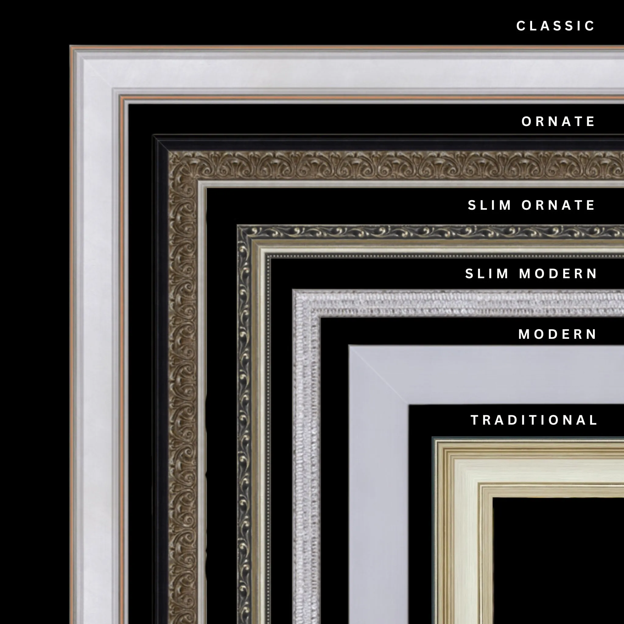 Silver 48x42 Picture Frame Ornate Traditional Classic Antique