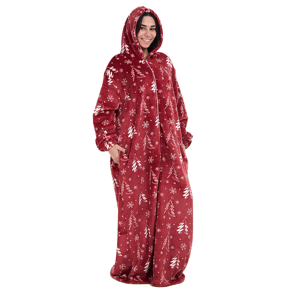 Snuggs Wearable Blanket Monk Red Christmas Tree
