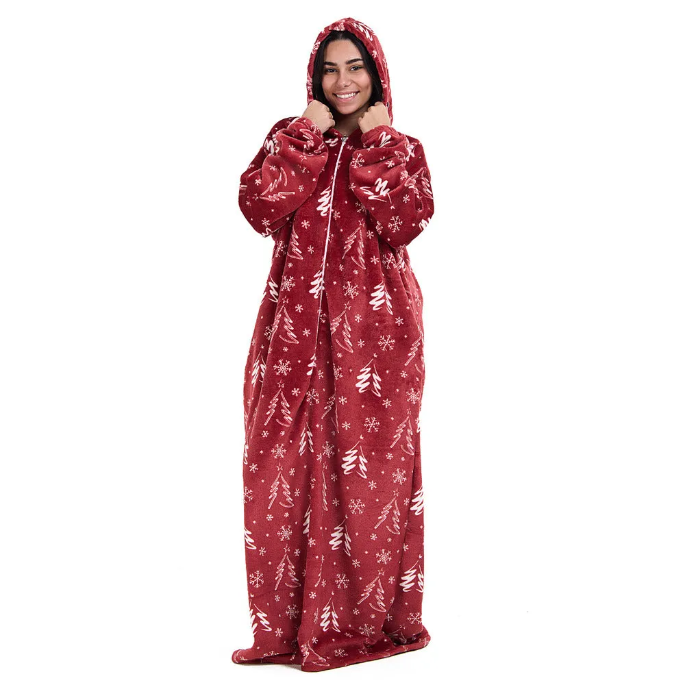 Snuggs Wearable Blanket Monk Red Christmas Tree