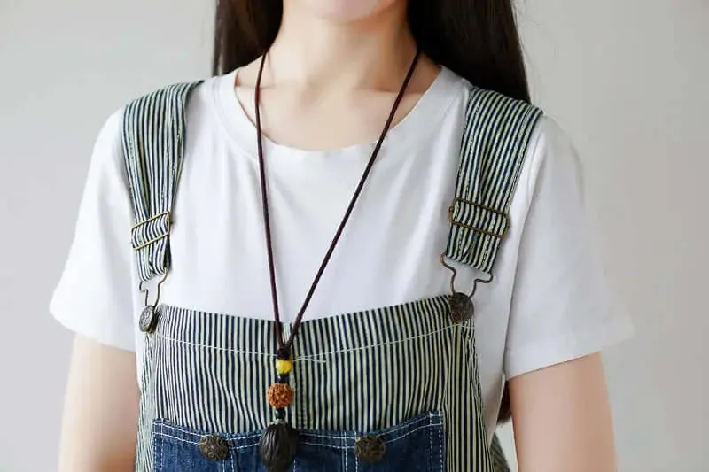 Summer Cotton Striped Casual Overalls with Pockets for Women