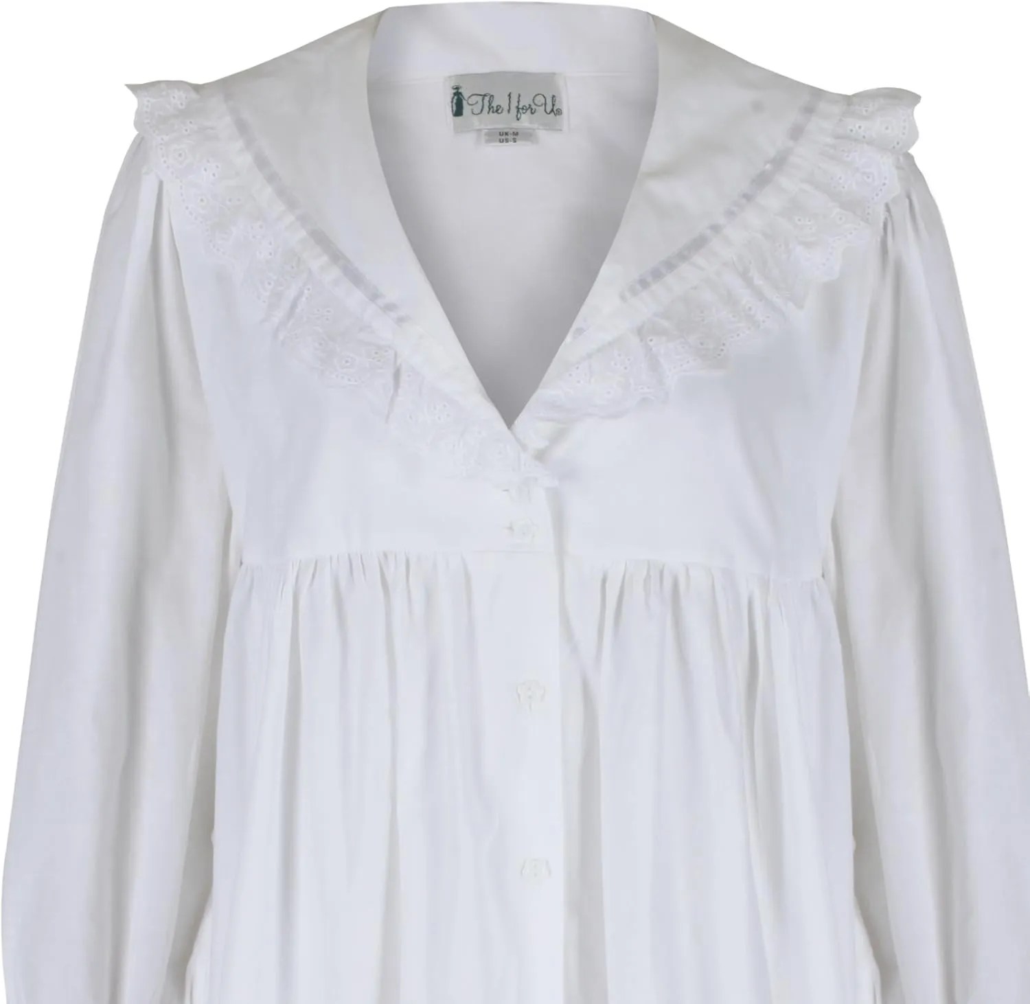 The 1 for U Sleepwear for Women - Button Down Nightgowns for Women, Amelia 100% Cotton Robe