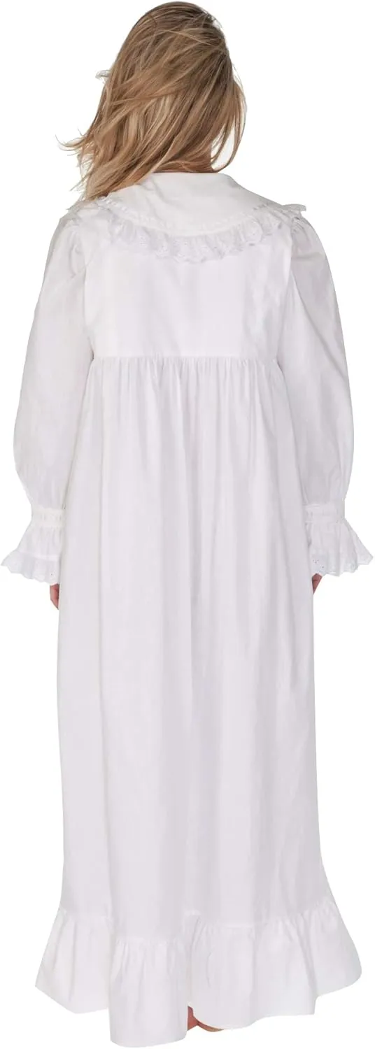 The 1 for U Sleepwear for Women - Button Down Nightgowns for Women, Amelia 100% Cotton Robe