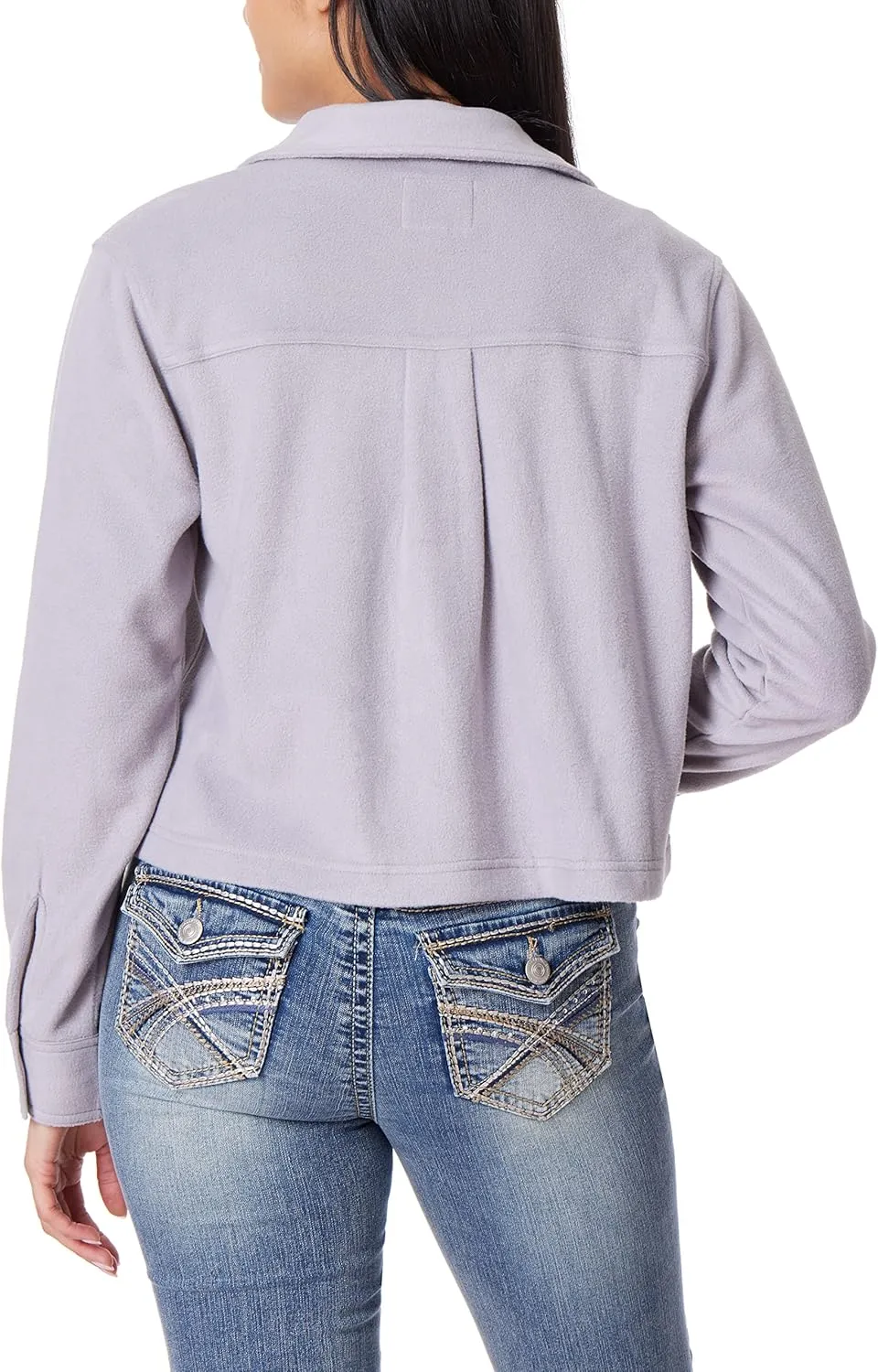 WallFlower Women's Chloe Polar Cozy Fleece Boyfriend Spring, Summer and Fall Light Shacket Jackets