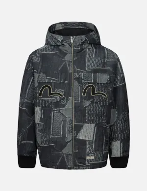 Wheel of Wisdom and Seagull Embroidery Regular Fit Denim Jacket