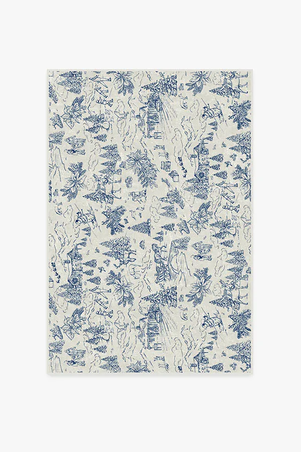 Winter Toile Blue Tufted Rug