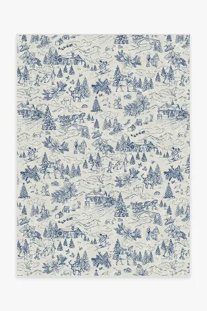 Winter Toile Blue Tufted Rug